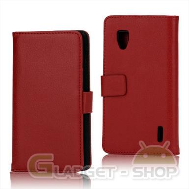 เคส LG Optimus G (Red Flip Case) พร้อมช่องเก็บบัตรเครดิต